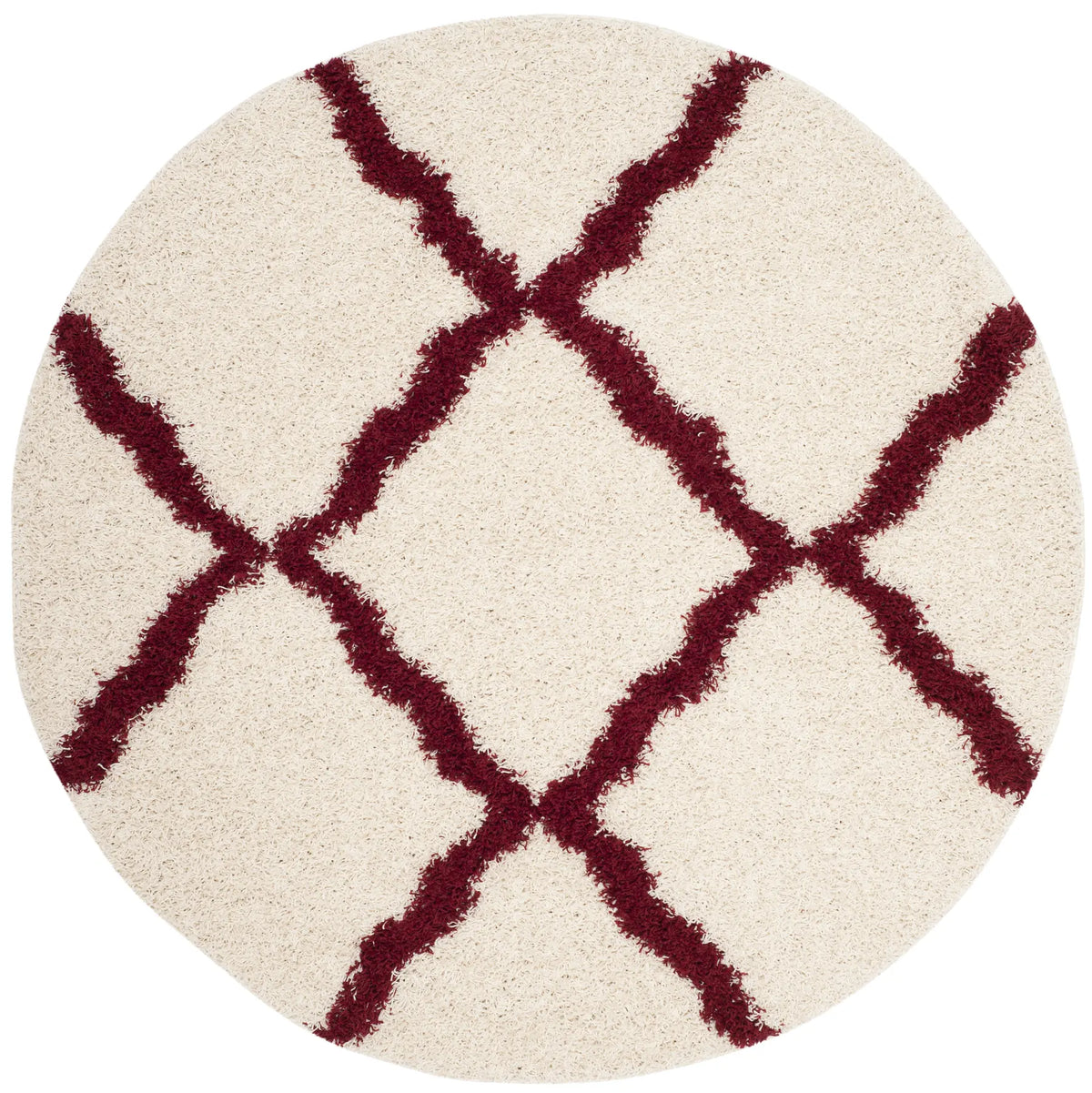 Safavieh Sgd-Dallas Shag 6'-0" x 6'-0" Rug in Ivory / Red