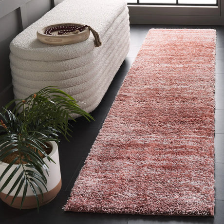 Safavieh Tahoe Shag 2'-0" x 9'-0" Rug in Pink / Ivory
