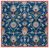 Safavieh Blossom 6'-0" x 6'-0" Rug in Blue / Rust