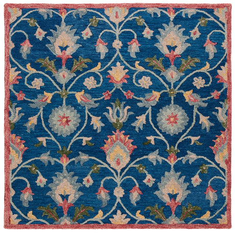 Safavieh Blossom 6'-0" x 6'-0" Rug in Blue / Rust