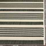Safavieh Courtyard 4'-0" x 5'-7" Rug in Black / Bone