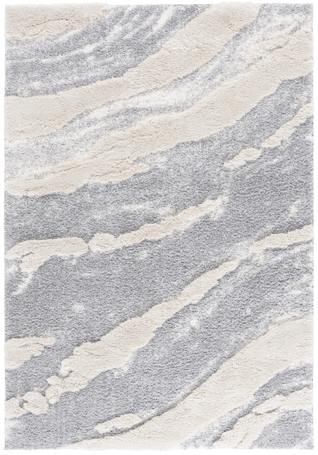 Safavieh Hi-Lo Shag 4'-0" x 6'-0" Rug in Grey / Light Beige