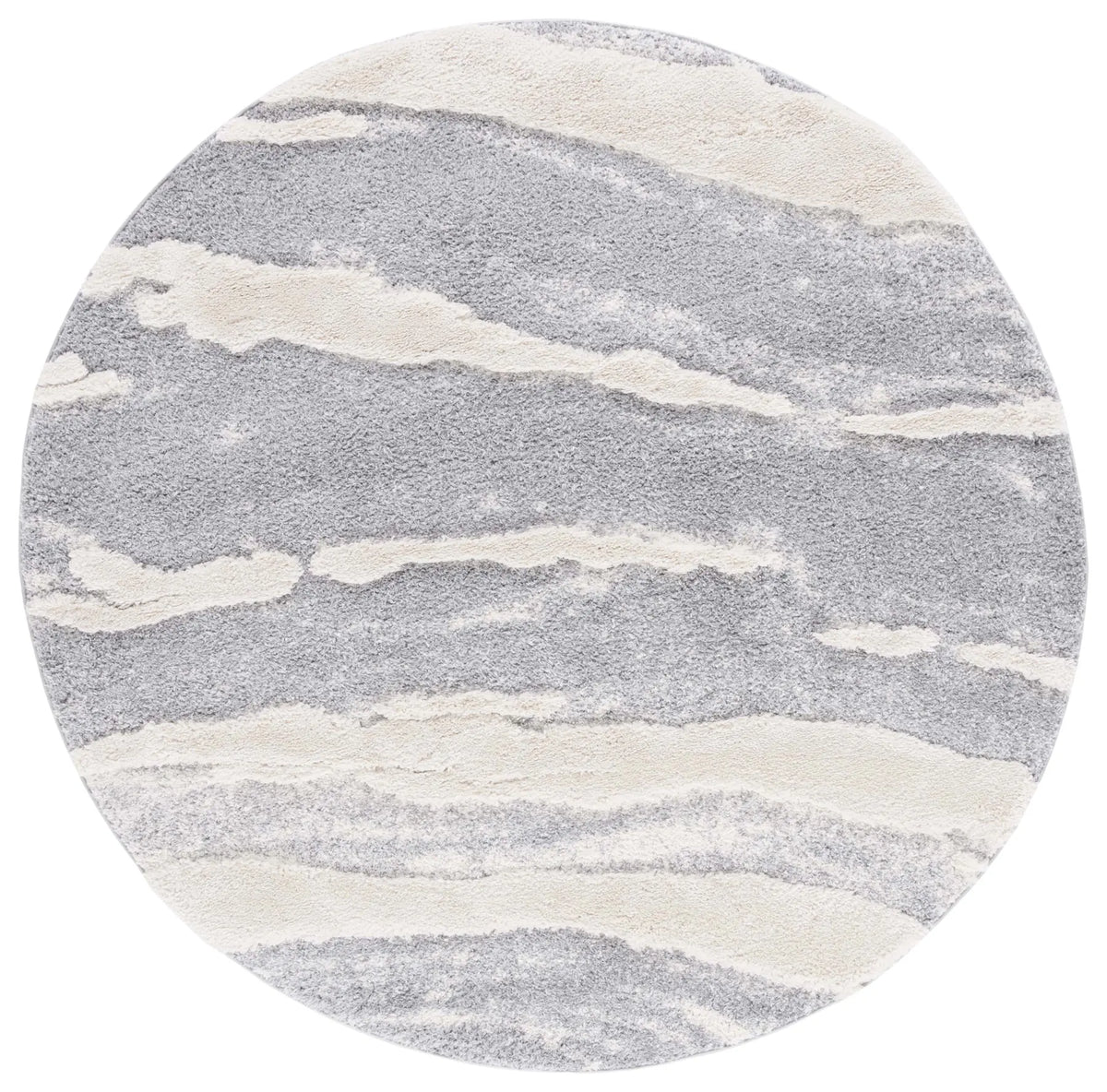Safavieh Hi-Lo Shag 6'-7" x 6'-7" Rug in Grey / Light Beige