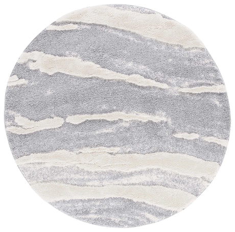 Safavieh Hi-Lo Shag 6'-7" x 6'-7" Rug in Grey / Light Beige