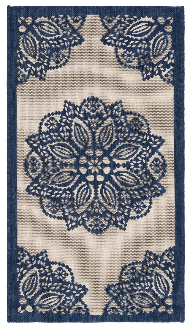 Safavieh Courtyard 2'-0" x 3'-7" Rug in Beige / Navy