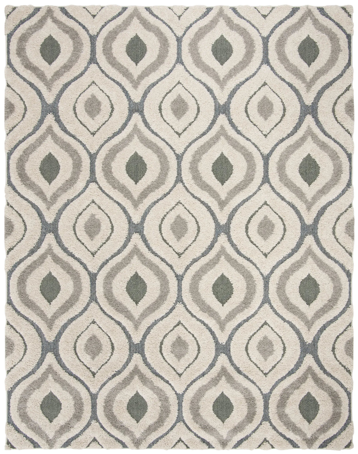 Safavieh Florida Shag 9'-6" x 13'-0" Rug in Cream / Light Blue