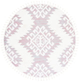 Safavieh Moroccan Tassel Shag 6'-7" x 6'-7" Rug in Pink / Ivory