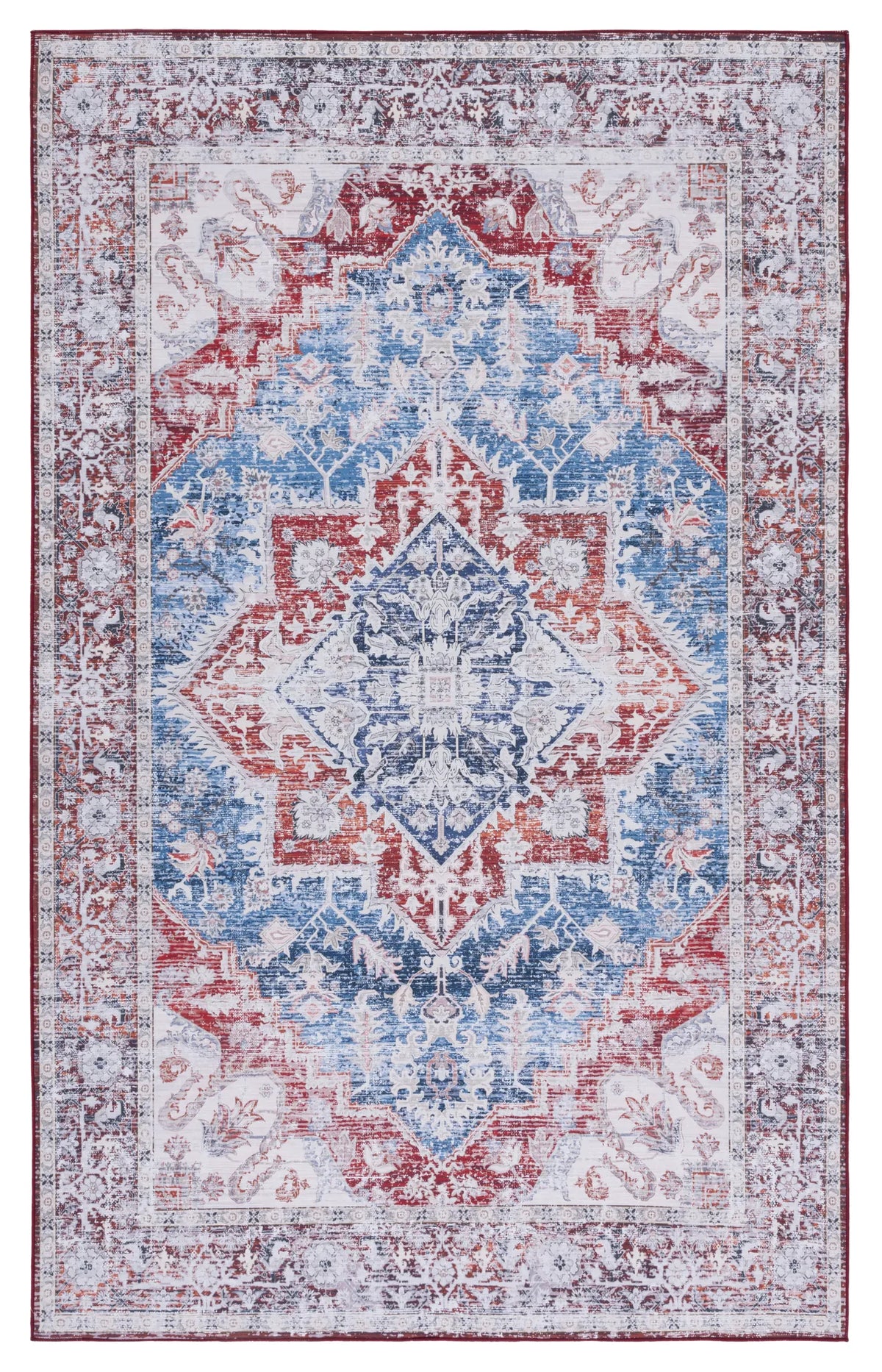 Safavieh Tucson 4'-0" x 6'-0" Rug in Blue / Red