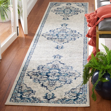 Safavieh Tulum 2'-0" x 9'-0" Rug in Ivory / Blue