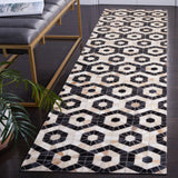 Safavieh Studio Leather 2'-3" x 9'-0" Rug in Black / Beige