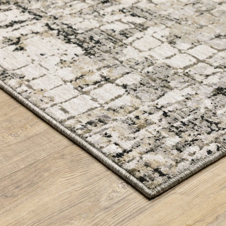 Oriental Weavers Nebulous 091D9 Grey/ Beige Rug - corner detail