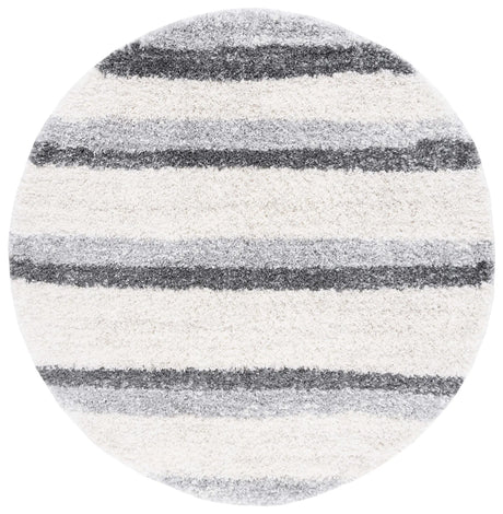 Safavieh Fontana Shag  800 6'-7" x 6'-7" Rug in Ivory / Grey