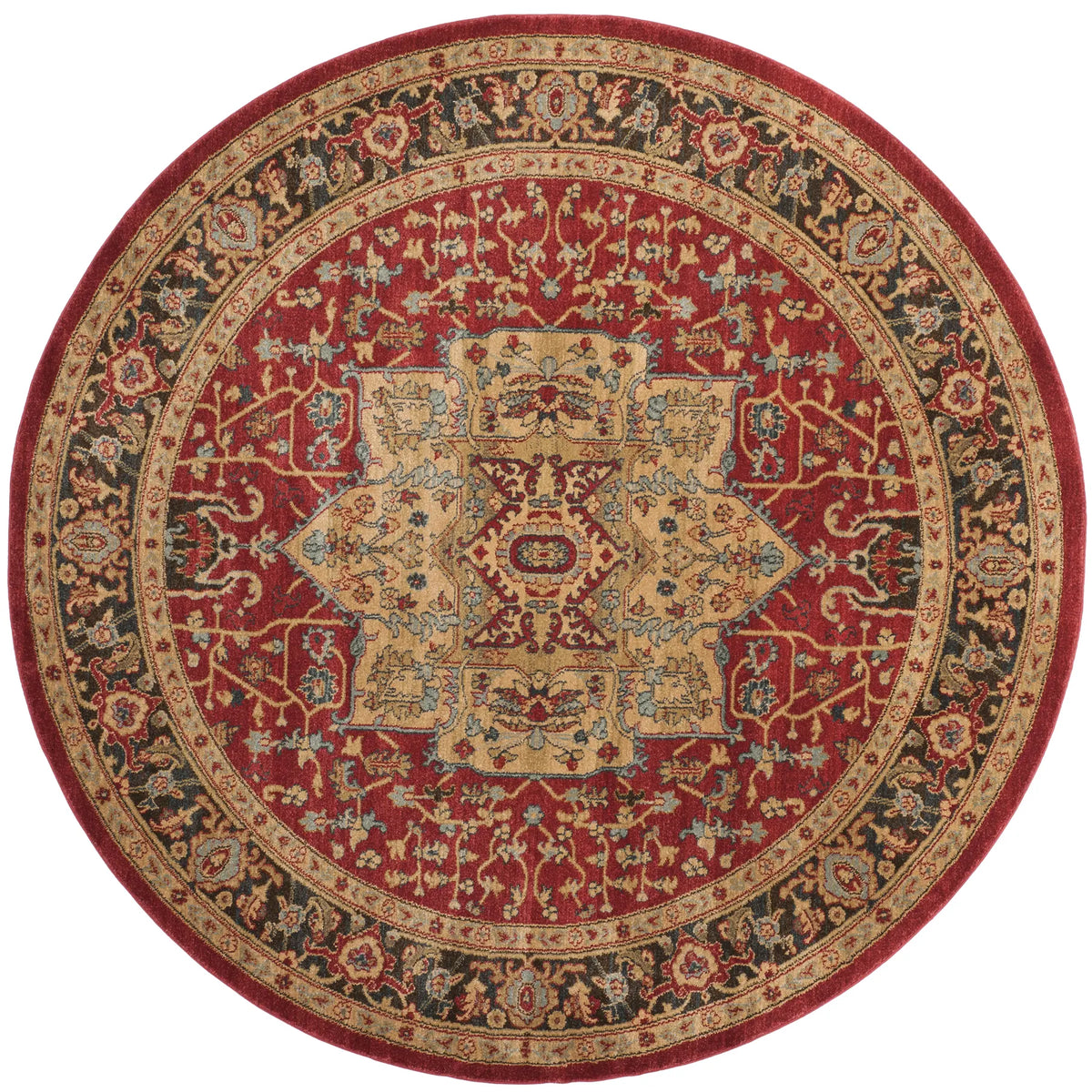 Safavieh Mahal 5'-1" x 5'-1" Rug in Natural / Navy