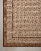 Loloi Merrick Mer-05 Chestnut/Oatmeal Rug - corner on wood