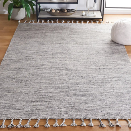 Safavieh Dhurries 4'-0" x 6'-0" Rug in Dark Grey / Beige