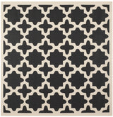 Safavieh Courtyard 7'-10" x 7'-10" Rug in Black / Beige
