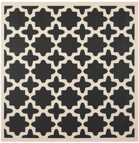 Safavieh Courtyard 7'-10" x 7'-10" Rug in Black / Beige