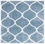Safavieh Tahoe Shag 6'-7" x 6'-7" Rug in Blue / White