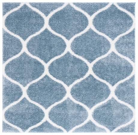 Safavieh Tahoe Shag 6'-7" x 6'-7" Rug in Blue / White