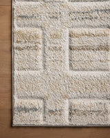 Loloi Silas Sla-04 Bone/Multi Rug - corner on wood