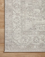 Loloi Odette Odt-02 Silver/Ivory Rug - corner on wood
