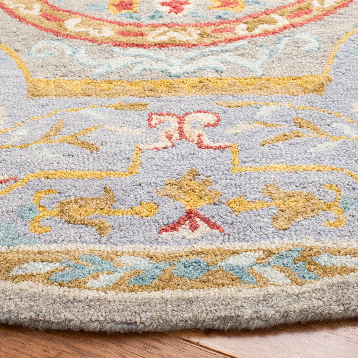 Safavieh Micro-Loop 5'-0" x 5'-0" Rug in Green / Grey