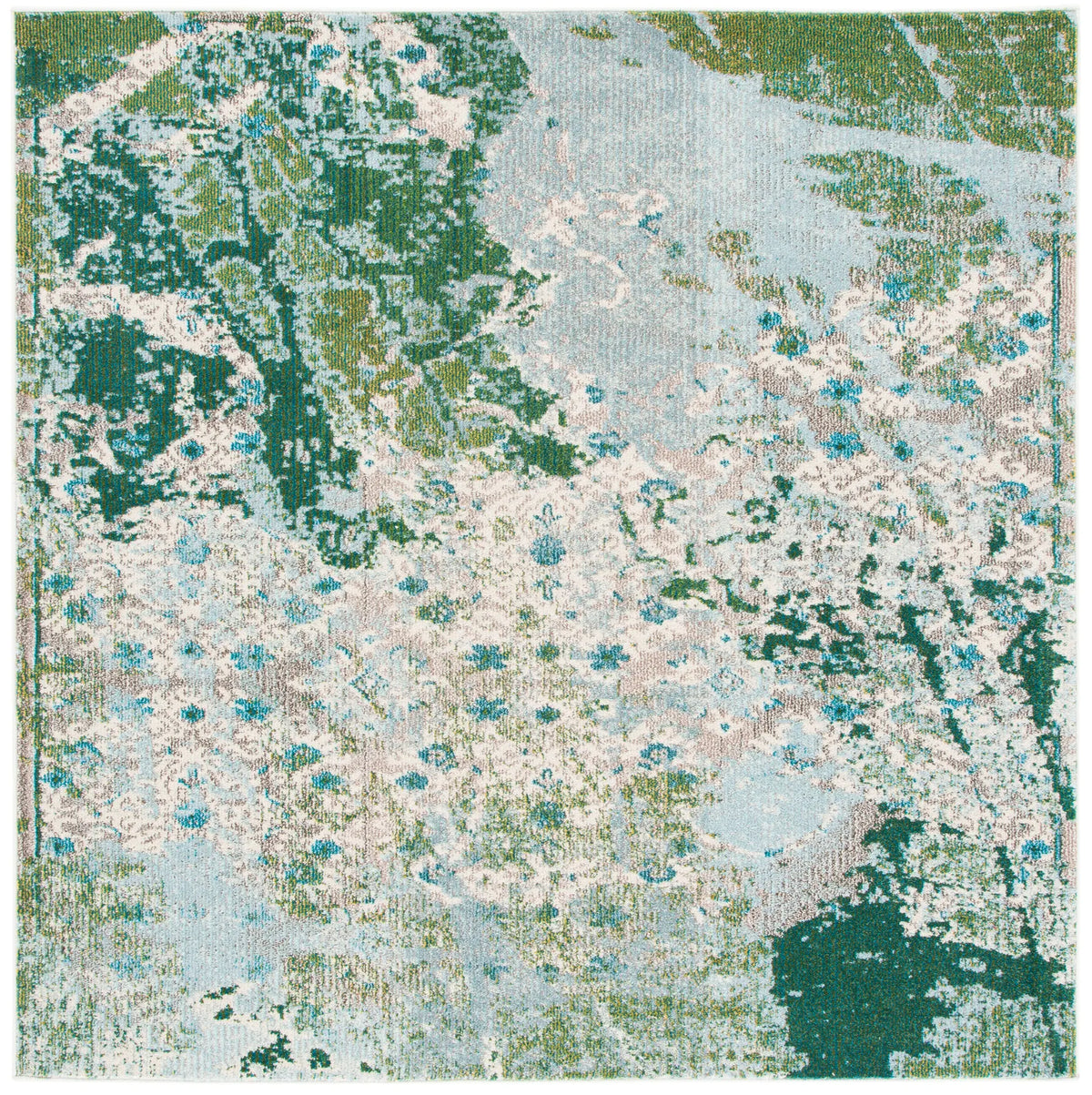 Safavieh Monaco 6'-7" x 6'-7" Rug in Green / Turquoise