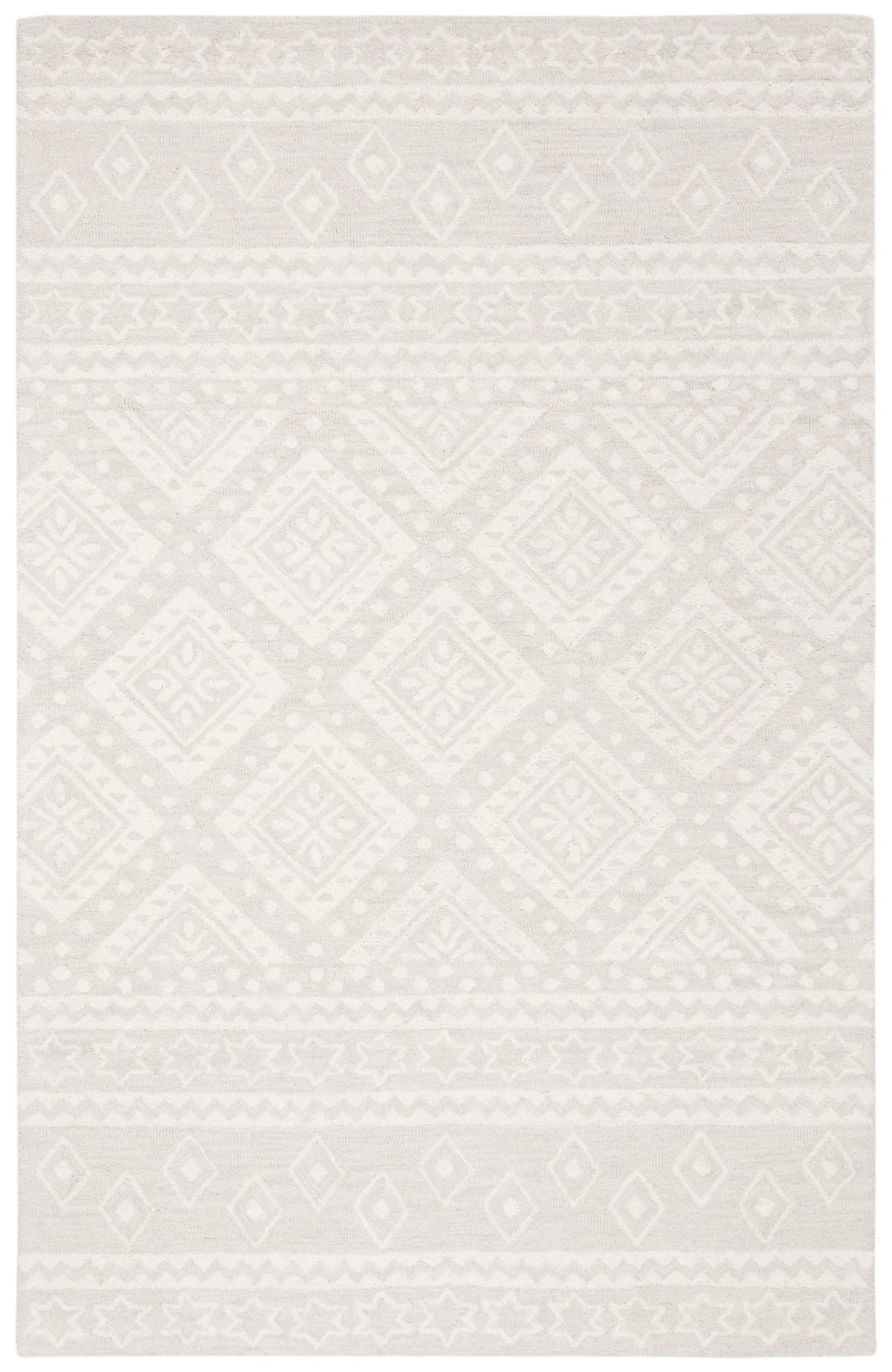 Safavieh Micro-Loop 4'-0" x 6'-0" Rug in Grey / Ivory