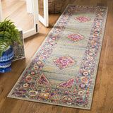 Safavieh Madison 2'-3" x 10'-0" Rug in Light Grey / Fuchsia