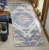 Safavieh Saffron 2'-3" x 10'-0" Rug in Royal Blue / Fuchsia