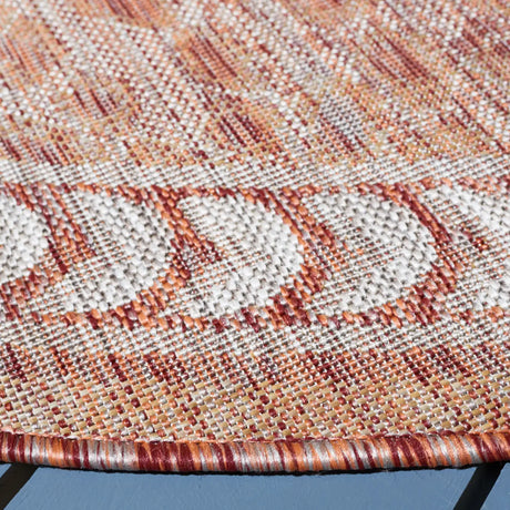 Safavieh Courtyard 6'-7" x 6'-7" Rug in Rust / Beige