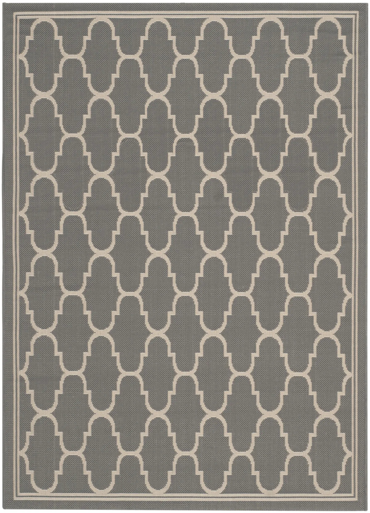 Safavieh Courtyard 4'-0" x 5'-7" Rug in Anthracite / Beige