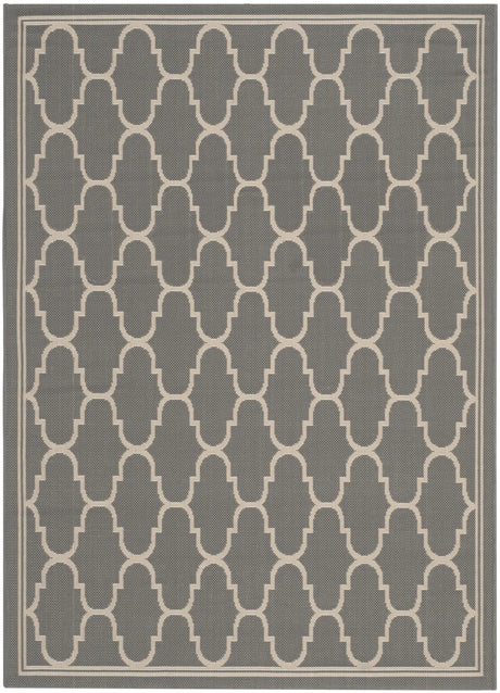 Safavieh Courtyard 4'-0" x 5'-7" Rug in Anthracite / Beige
