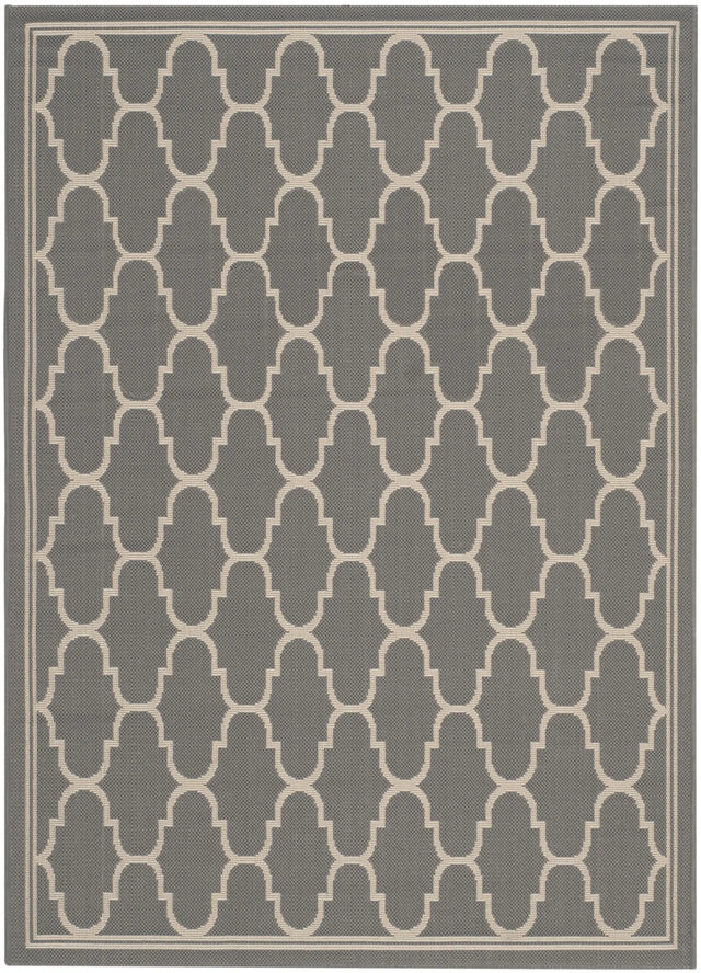 Safavieh Courtyard 4'-0" x 5'-7" Rug in Anthracite / Beige
