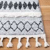 Safavieh Moroccan Tassel Shag 4'-0" x 6'-0" Rug in Grey / Black
