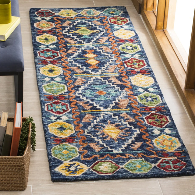 Safavieh Aspen 2'-3" x 11'-0" Rug in Navy / Gold