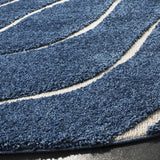 Safavieh Florida Shag 5'-0" x 5'-0" Rug in Dark Blue / Cream