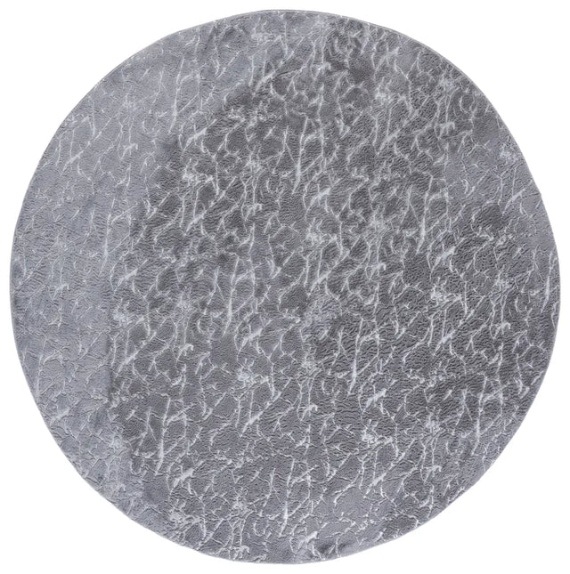 Safavieh Faux Rabbit Fur Metallic 6'-0" x 6'-0" Rug in Grey / Silver