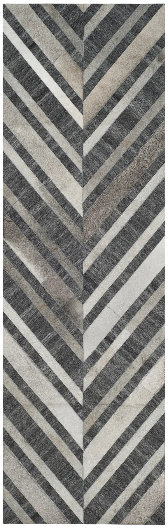 Safavieh Studio Leather 2'-3" x 7'-0" Rug in Ivory / Dark Grey