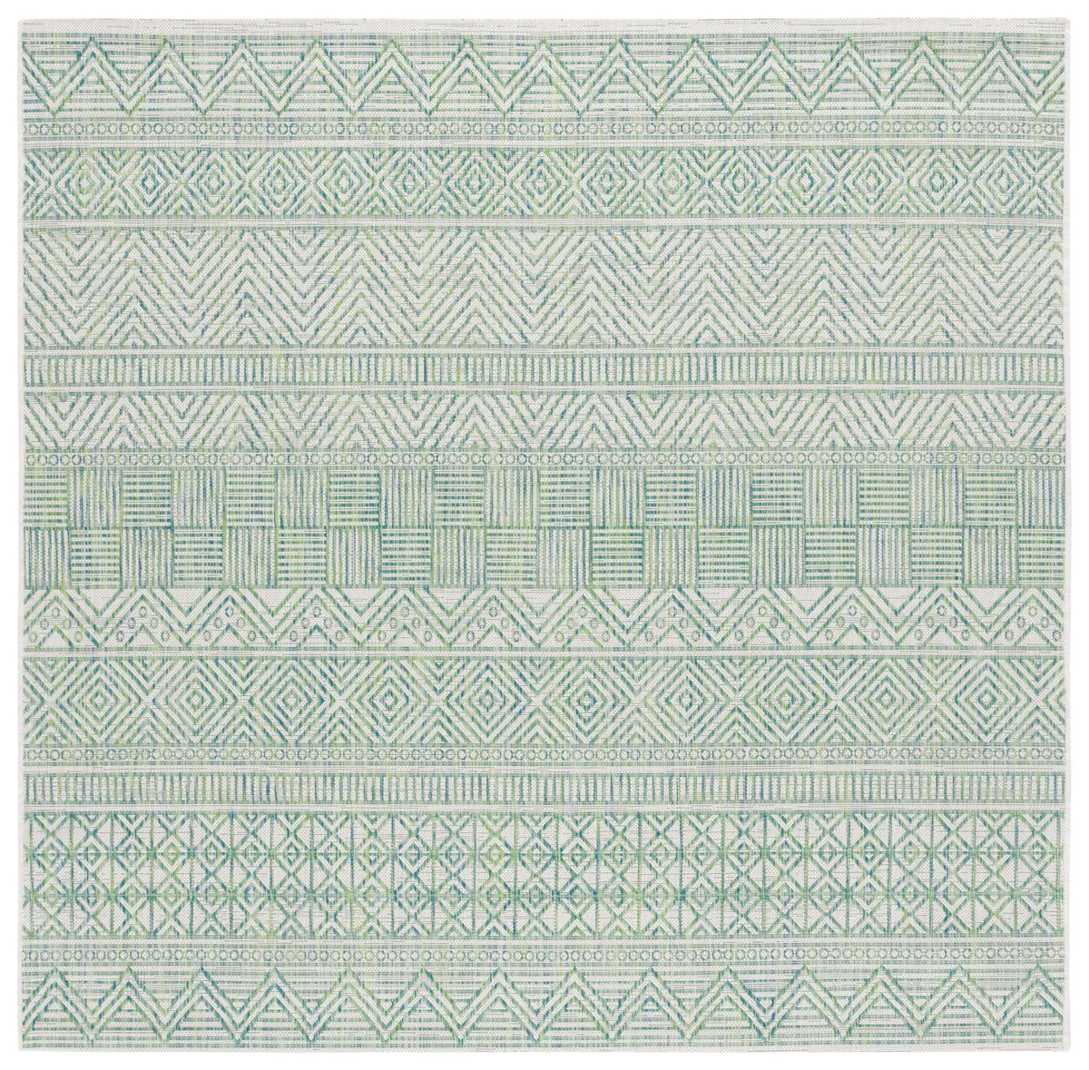 Safavieh Courtyard 6'-7" x 6'-7" Rug in Beige / Green