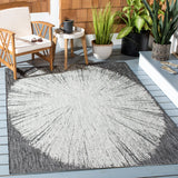 Safavieh Courtyard 4'-0" x 5'-7" Rug in Grey / Black