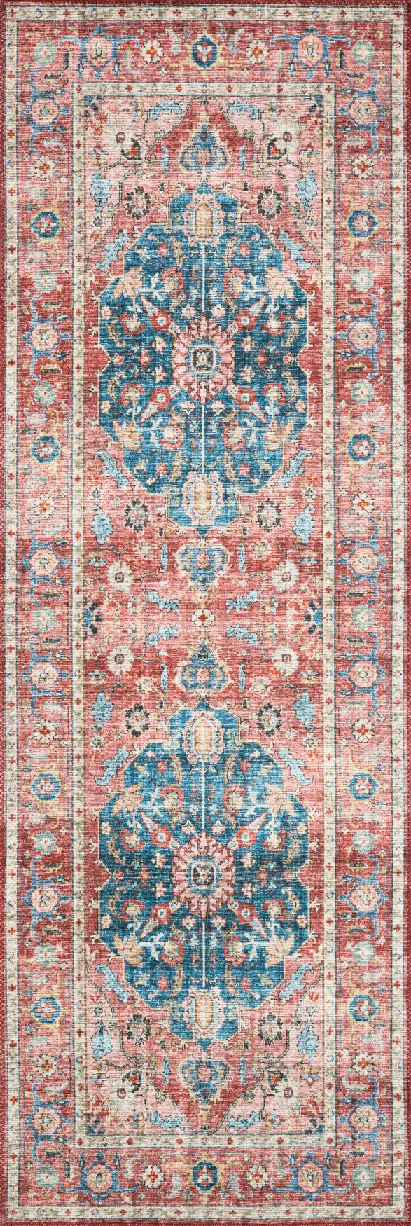 Loloi Skye Sky-05 Brick/Ocean Rugs - runner flat