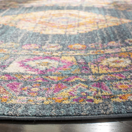 Safavieh Madison 5'-1" x 5'-1" Rug in Blue / Fuchsia