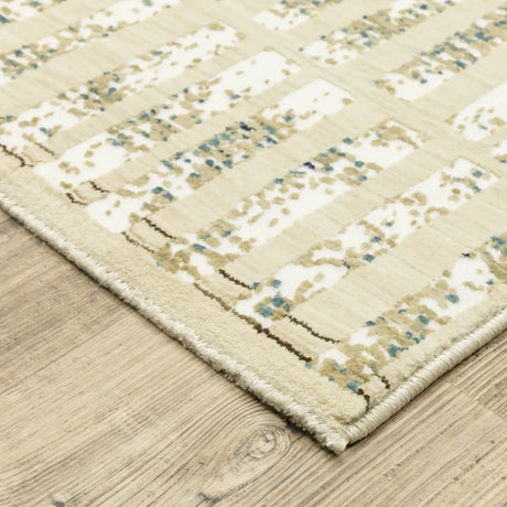 Oriental Weavers Sphinx Reed Re12W Ivory/ Blue Rug - corner detail