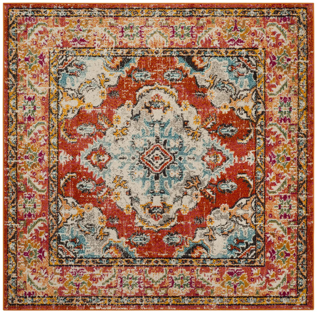 Safavieh Monaco 5'-0" x 5'-0" Rug in Orange / Light Blue