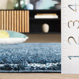 Safavieh Penelope Shag 4'-0" x 6'-0" Rug in Navy / Ivory