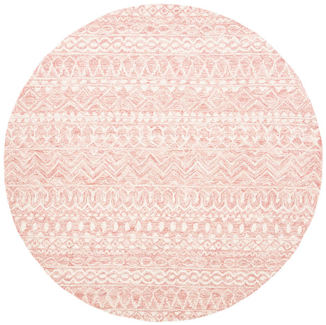 Safavieh Micro-Loop 5'-0" x 5'-0" Rug in Pink / Ivory