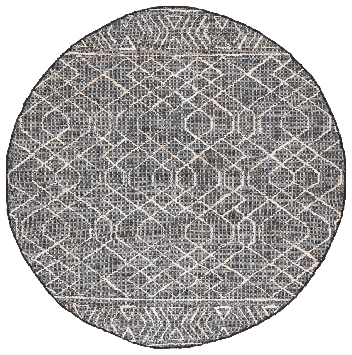 Safavieh Natural Fiber 6'-0" x 6'-0" Rug in Black / Ivory