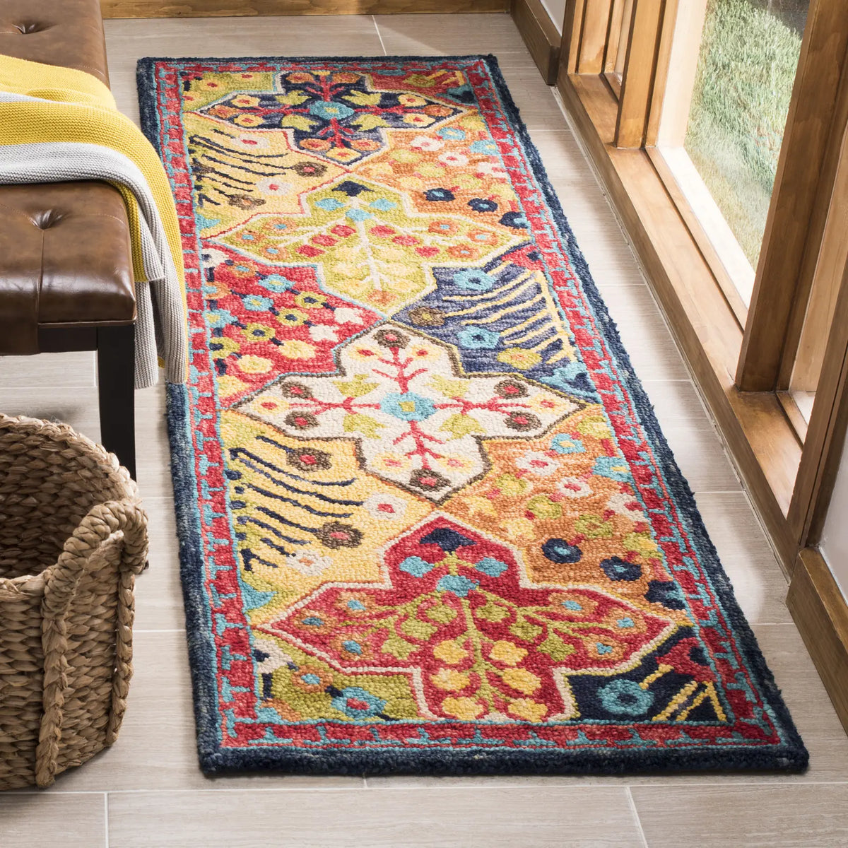 Safavieh Aspen 2'-3" x 11'-0" Rug in Blue / Orange