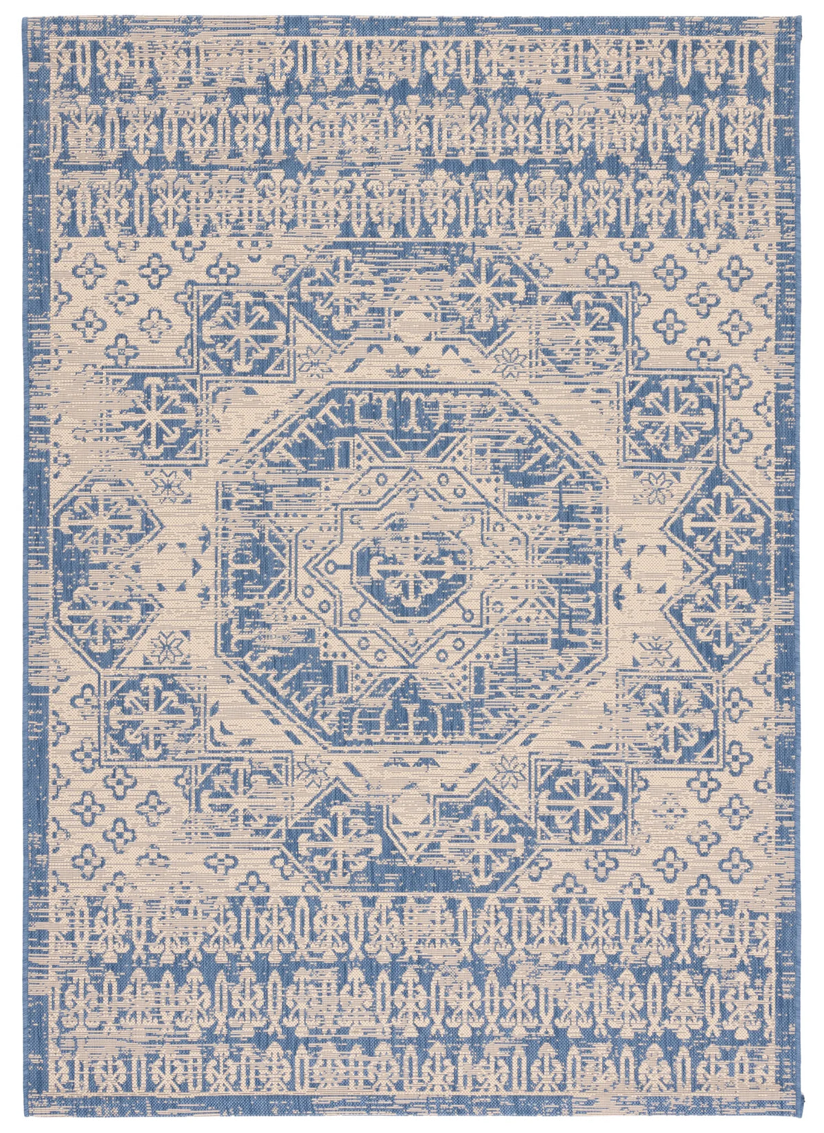 Safavieh Courtyard 5'-3" x 7'-7" Rug in Beige / Blue